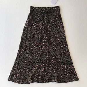 Love, Fire Olive Green Leopard Print Skirt NWT XS